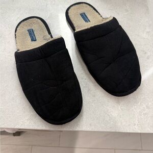 Black Quilted Slippers “heavily used”